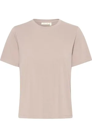 INWEAR Top, Dame, Lyserød, XL, Bomuld, Klassisk V-hals T-shirt Top