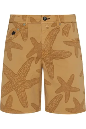 Vilebrequin Shorts, Herre, Brun, W34, Uld, Gabardine Bermuda shorts med Starfish Darkening Print til mænd