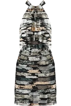 Pinko Kjole, Dame, Sort, 2XS, Tyl, Sequin Broderet Tyl Mini Kjole