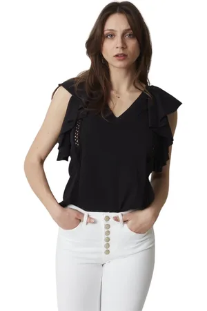 Dondup Bluser & Skjorter, Dame, Sort, M, Uld, Stilfuld Bluse