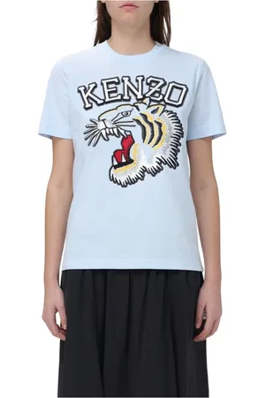 Kenzo Top, Dame, Blå, L, Bomuld, T-Shirt