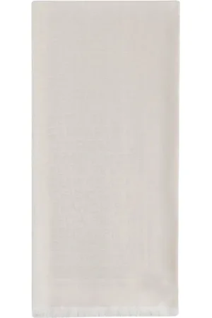 Elisabetta Franchi Tilbehør, Dame, , ONE SIZE, Ivory Pashmina Tørklæde med Lurex Jacquard
