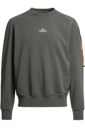 Parajumpers Sweathshirts & Hoodies, Herre, Grøn, XL, Bomuld, Basic Grøn Rundhalset Sweater