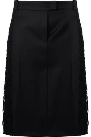 Pinko Nederdel, Dame, Sort, XS, Uld, Uldnederdel med blonde detalje