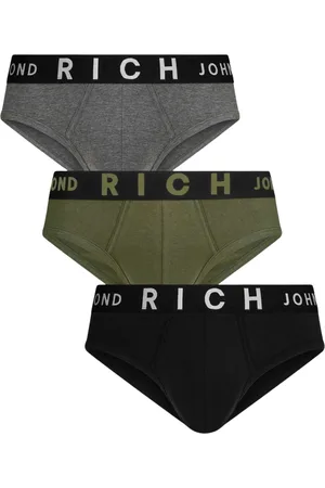 John Richmond Undertøj, Herre, Flerfarvet, L, Bomuld, Tripack lavtaljede bomulds ribtrusser