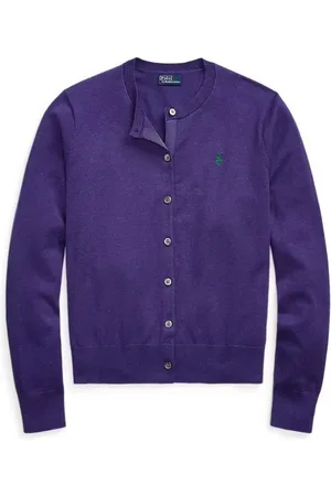 Ralph Lauren Strik, Dame, Lilla, XL, Uld, Stilfuld Vesta til et trendy look