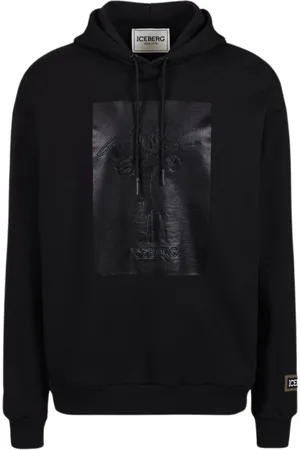 Iceberg Sweathshirts & Hoodies, Herre, Sort, XL, Uld, Stilfuld Hættetrøje