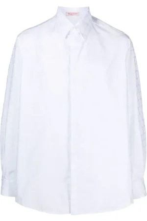 VALENTINO GARAVANI Skjorte, Herre, Hvid, M, Bomuld, Toile Iconographe Skjorte
