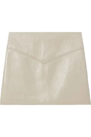Proenza Schouler Nederdel, Dame, Hvid, S, Polyester, Shiny Effect Mini Skirt
