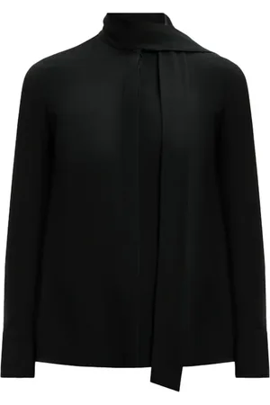 VALENTINO GARAVANI Bluser & Skjorter, Dame, Sort, L, Uld, Stilfuld Skjorte