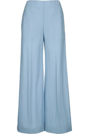 Harris Wharf London Bukser, Dame, Blå, S, Rayon, Flared Rayon Bukser til Kvinder