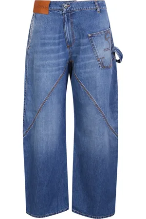J.W.Anderson Jeans, Herre, Blå, W31, Bomuld, Twisted Wide-Leg Jeans