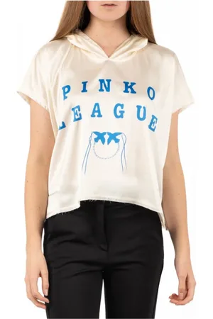 Pinko Sweathshirts & Hoodies, Dame, Hvid, XS, Uld, Stilfuld Pink Top Hættetrøje