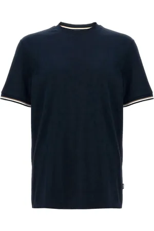 HUGO BOSS Top, Herre, Blå, 2XL, Bomuld, Stribet Thompson T-shirt