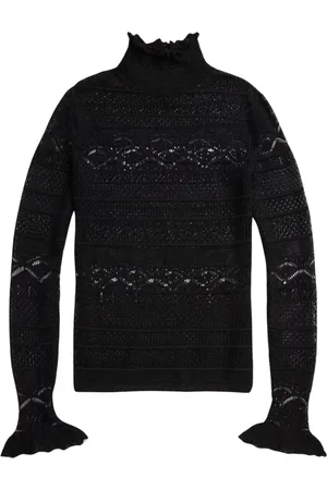 Ralph Lauren Strik, Dame, Sort, S, Polyester, Langærmet Pullover Sweater