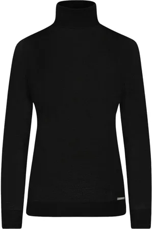 Kiton Strik, Dame, Sort, S, Cashmere, Højhalset sweater