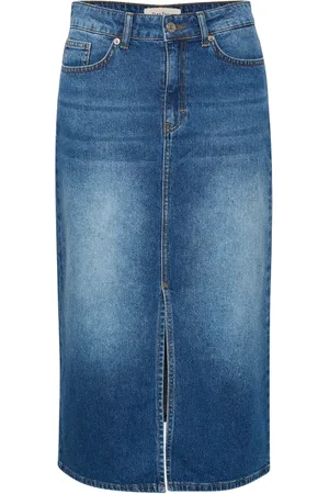 Part Two Nederdel, Dame, Blå, 2XS, Denim, Klassisk denimnederdel