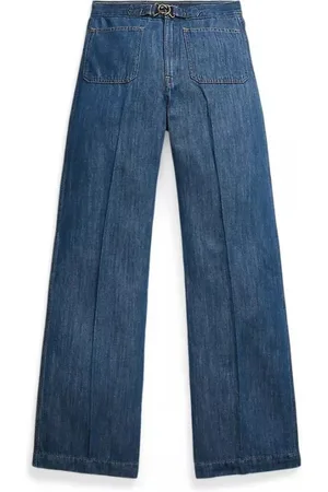 Ralph Lauren Jeans, Dame, Blå, W28, Uld, Stilfulde Bukser til Mænd