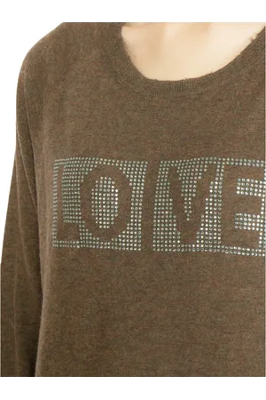 Zadig & Voltaire Strik, Dame, Grøn, L, Cashmere, Rime Cashmere Sweater