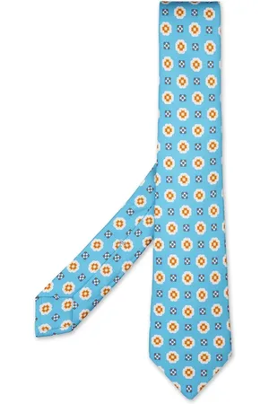 Kiton Tilbehør, Herre, Blå, ONE SIZE, Uld, Blåt mønstret slips