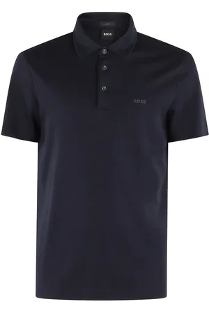 HUGO BOSS Top, Herre, Blå, 3XL, Bomuld, Mørkeblå Bomuld Polo Skjorte