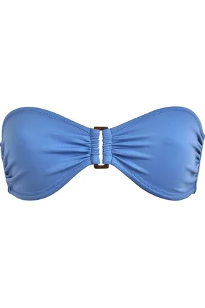 Vilebrequin Badetøj, Dame, Blå, XL, Solid Bandeau Bikini Top til kvinder