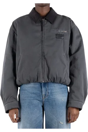 Acne Studios Jakke, Dame, Sort, XS, Bomuld, Antracitgrå Bomuldsjakke