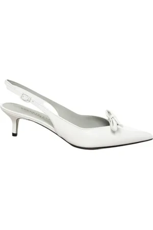 ROBERTO FESTA Sko, Dame, Hvid, 37 EU, Læder, Hvid læder slingback sandal med bue