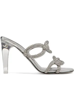 VALENTINO GARAVANI Sko, Dame, Grå, 40 EU, Uld, Chain 1967 Heeled Mules