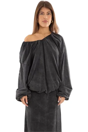 Diesel Bluser & Skjorter, Dame, Grå, S, Vasket Sweatshirt i F-Indy Stil