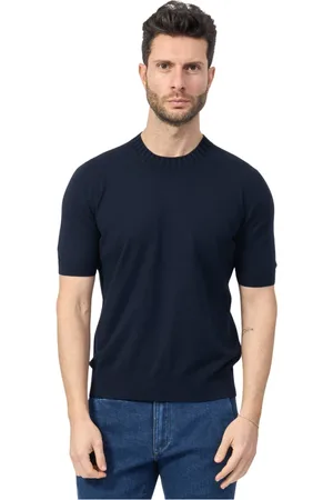 Gran Sasso Top, Herre, Blå, L, Bomuld, Blå Bomuld T-shirt