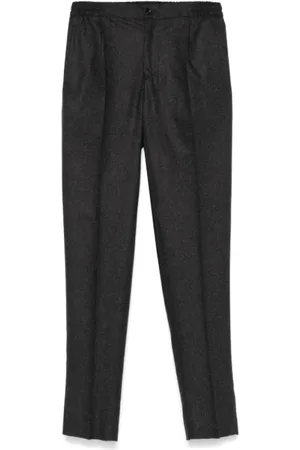 Kiton Bukser, Herre, Grå, XL, Uld, Koksgrå Tapered Bukser