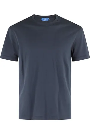 Kired Top, Herre, Blå, M, Bomuld, Blå Kiss T-shirt med Ribbedetaljer