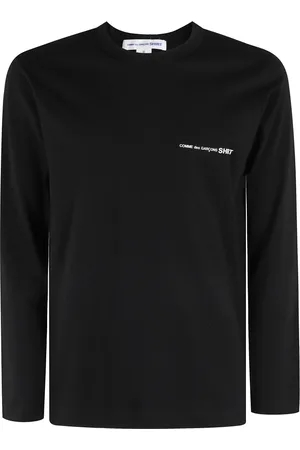 Comme des Garçons Top, Herre, Sort, S, Bomuld, Sort langærmet logo T-shirt