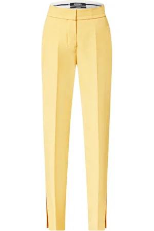 Jacquemus Bukser, Dame, Gul, XS, Bomuld, High Rise Straight Leg Pants