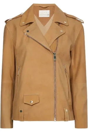 Tommy Hilfiger Jakke, Dame, , S, Uld, Lysebrun Ruskind Biker Jakke