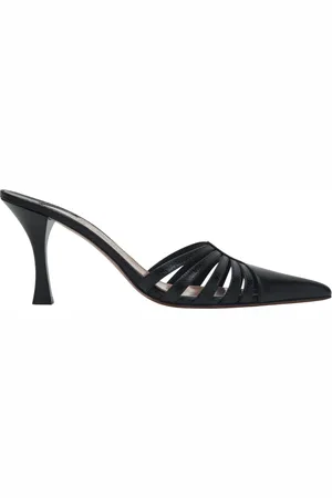 PARIS TEXAS Sko, Dame, Sort, 36 1/2 EU, Læder, Nadia Mule Sandal med Lav Hæl