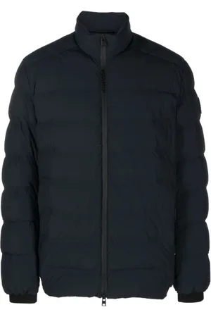 Woolrich Jakke, Herre, Blå, XL, Uld, Logo-Patch Vatteret Jakke