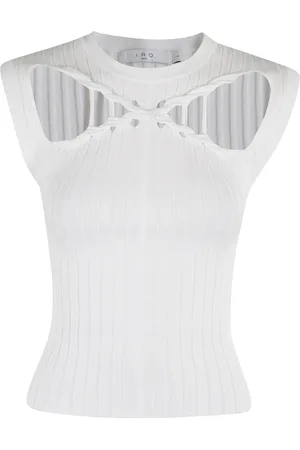 IRO Top, Dame, Hvid, M, Polyester, Hvid Ærmeløs Krydset Top