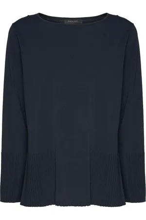 Elena Miro Strik, Dame, Sort, L, Elegant Bådhals Sweater