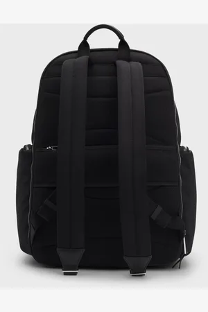 HUGO BOSS Taske, Herre, Sort, ONE SIZE, Læder, Moderne Rygsæk med Læderdetaljer og Dobbelt Lynlås