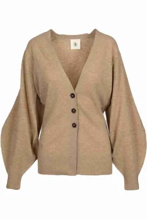 THE GARMENT Strik, Dame, Brun, XS, Uld, Kashmir Ballonærme Cardigan