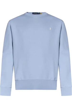 Ralph Lauren Sweathshirts & Hoodies, Herre, Blå, XL, Bomuld, Lyseblå Sweater med Pony Broderi