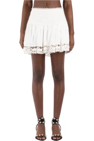 Isabel Marant Nederdel, Dame, Hvid, S, Bomuld, Hvidt Linned Bomuld Nederdel