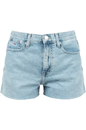 Tommy Hilfiger Shorts, Dame, Blå, W26, Denim, Distressed High Waist Denim Shorts