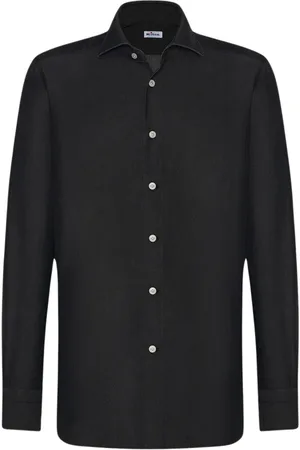 Kiton Skjorte, Herre, Sort, 2XL, Denim, Denimskjorte med sporty allure