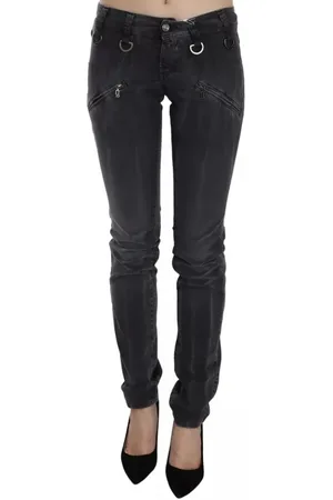 John Galliano Jeans, Dame, Sort, W26, Denim, Grå Vasket Skinny Denim Jeans
