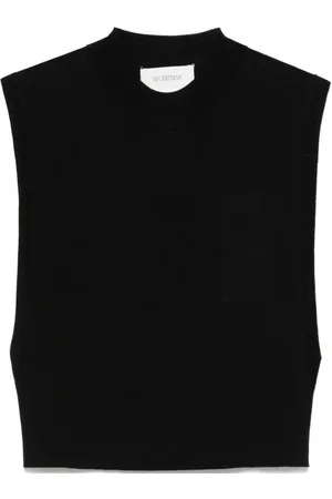 Sportmax Top, Dame, Sort, XS, Uld, Elegant sort uld og silke top