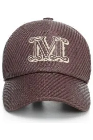 Max Mara Tilbehør, Dame, Brun, 56 CM, Uld, Raffia Visor Hat