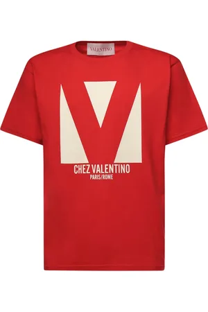VALENTINO GARAVANI Top, Herre, Rød, S, Bomuld, Chez Print T-shirt